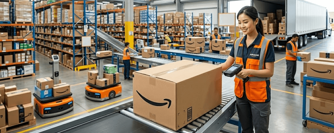 quy trình gửi hàng vào kho amazon