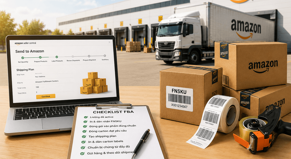 tổng quan quy trình gửi hàng amazon fba