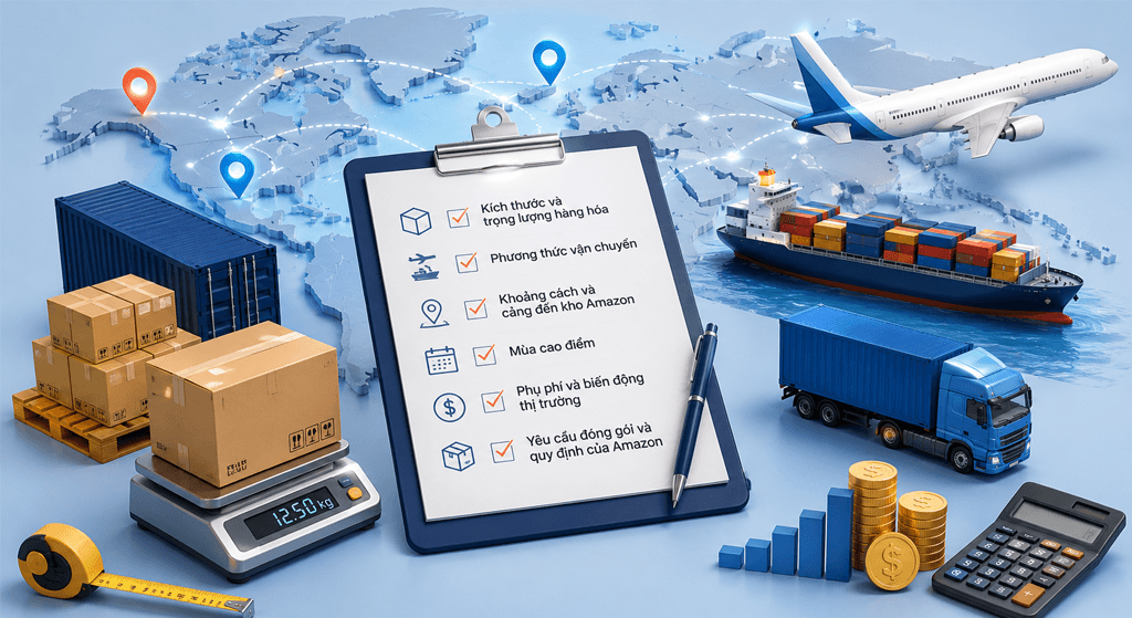 những yếu tố quyết định đến chi phí vận chuyển hàng amazon US