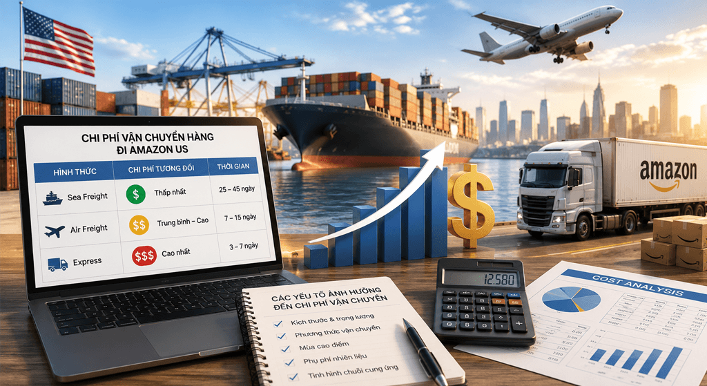 vận chuyển hàng đi amazon us khoảng bao nhiêu